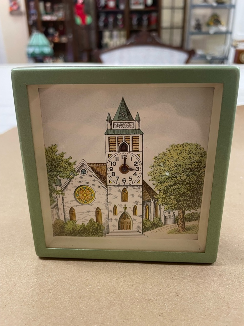 1933 Lux Church w Bell Tower Animated Motion Shelf Clock Does NOT Work